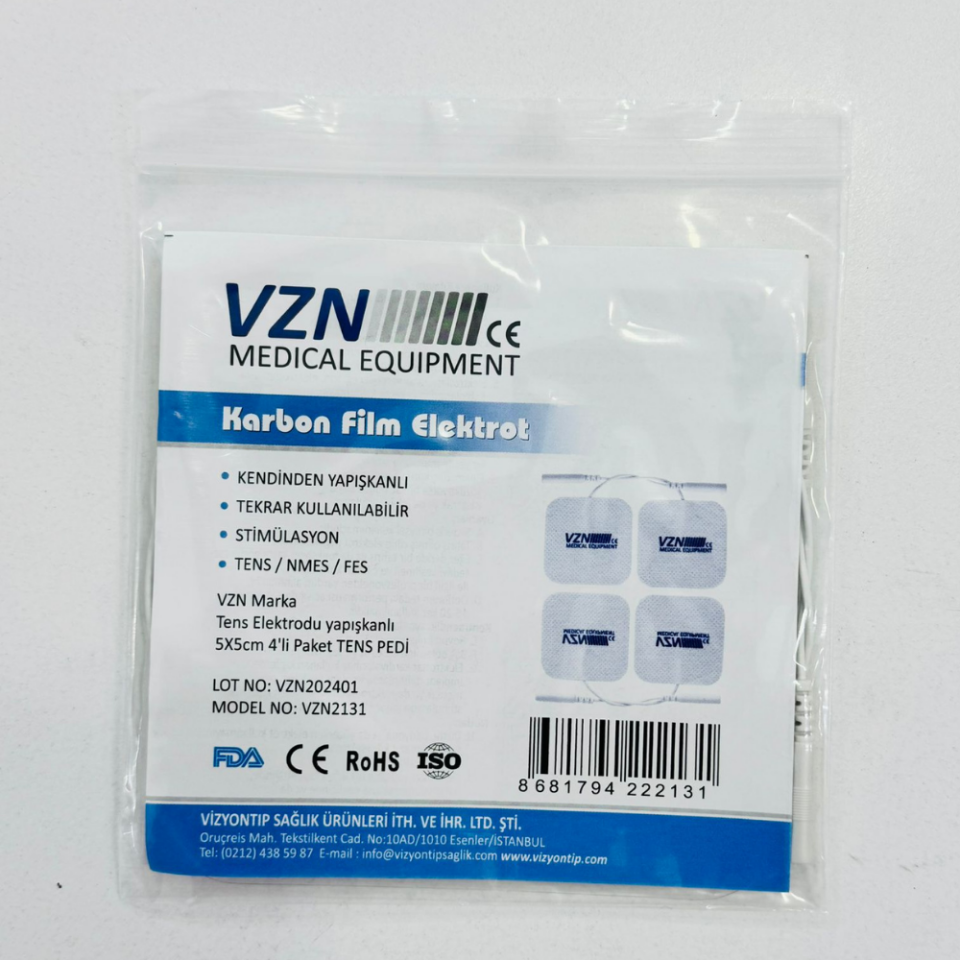 Tens Cihazı Pedi Kablolu 5X5cm